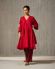 Gusset Long Kurta - Red