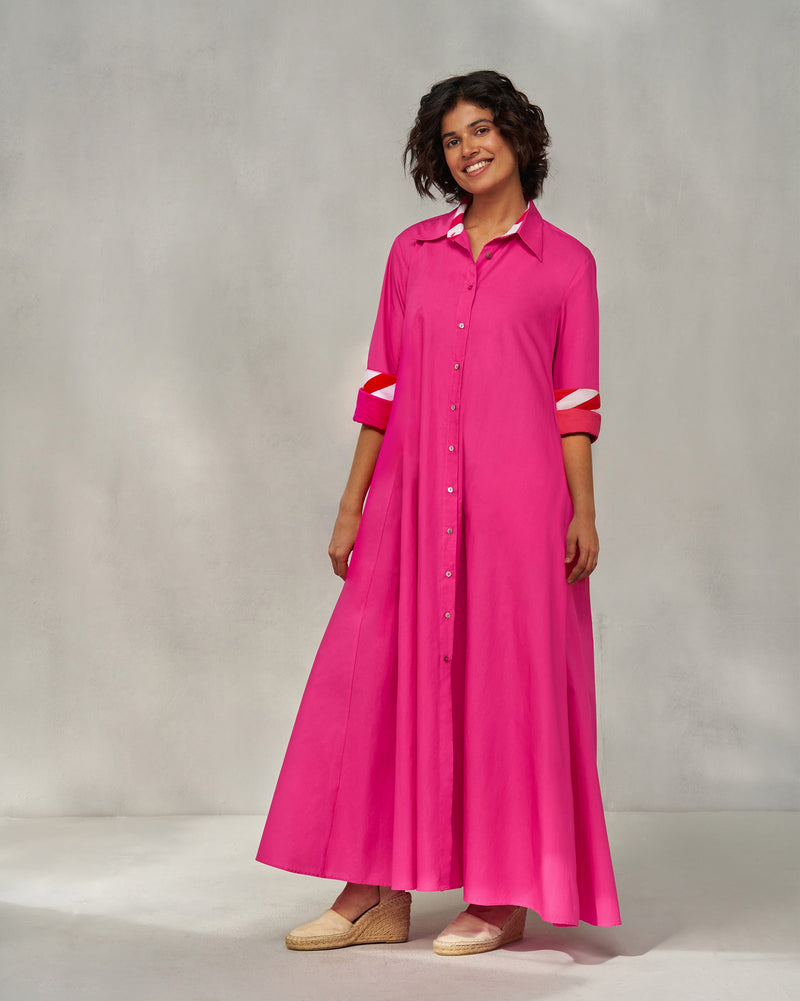 Pattaya Shirt Dress - Fuchsia