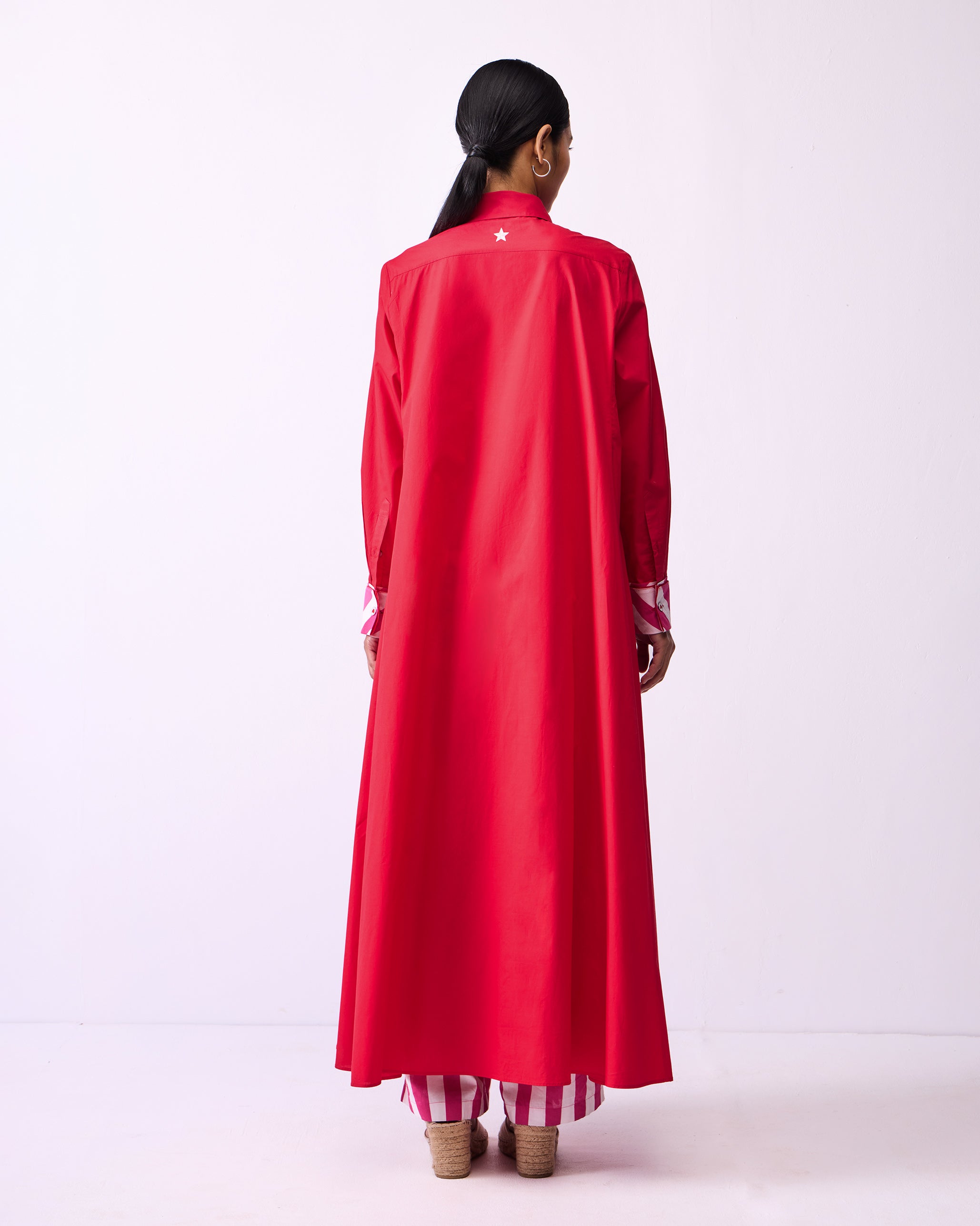 Pattaya Shirt Dress - Bright Red