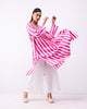 Pintuck Kurta - Fuchsia & White Stripes