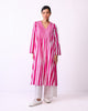 Pintuck Kurta - Fuchsia & White Stripes