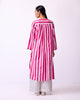 Pintuck Kurta - Fuchsia & White Stripes