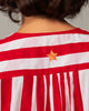 Pintuck Kurta - Red & White Stripes