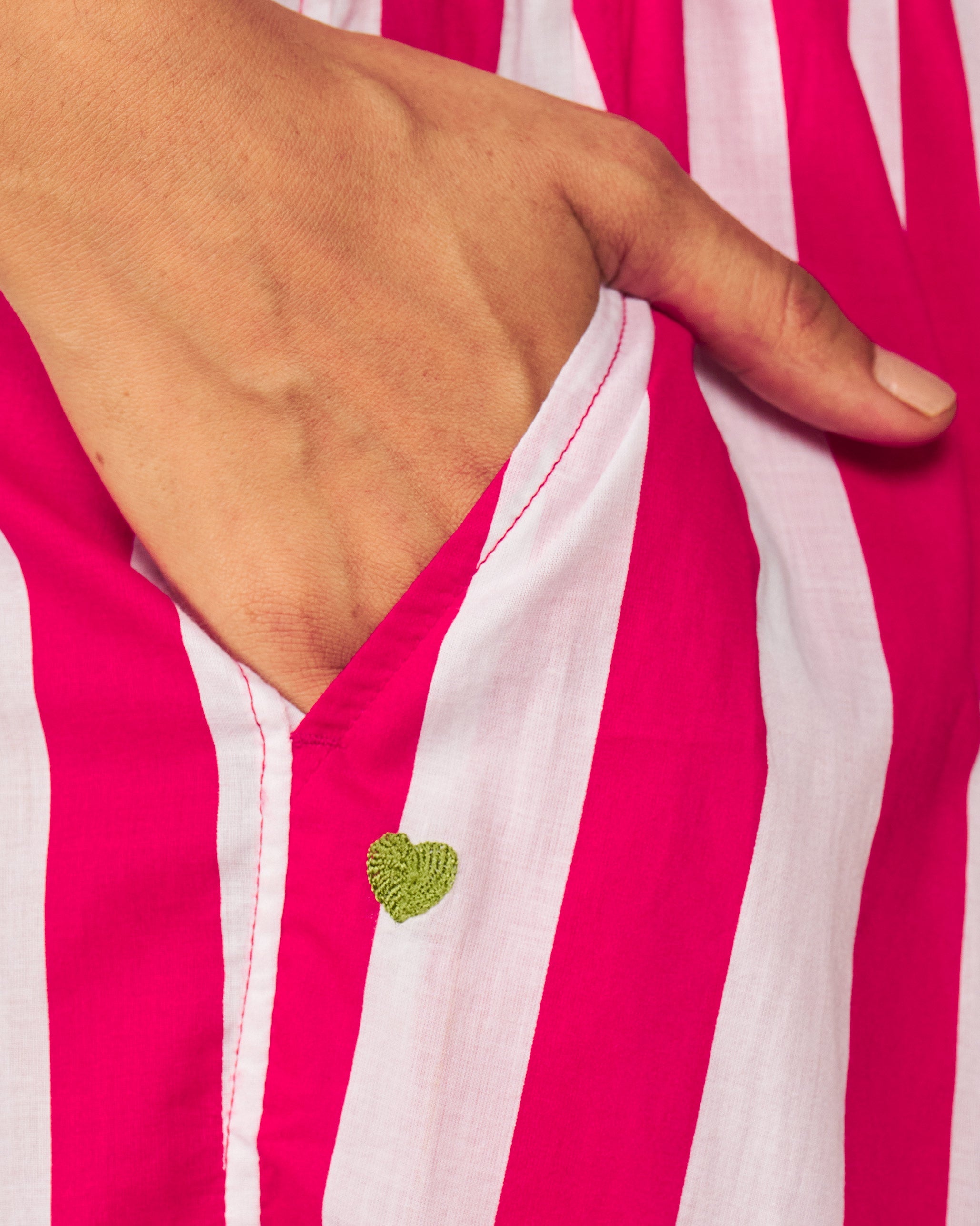 Recess Pants - Fuchsia & White Stripes