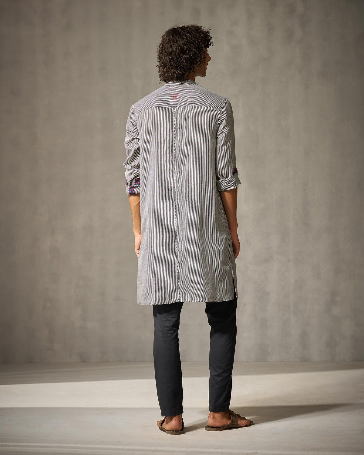 Revel Kurta - Black & Ivory Stripes