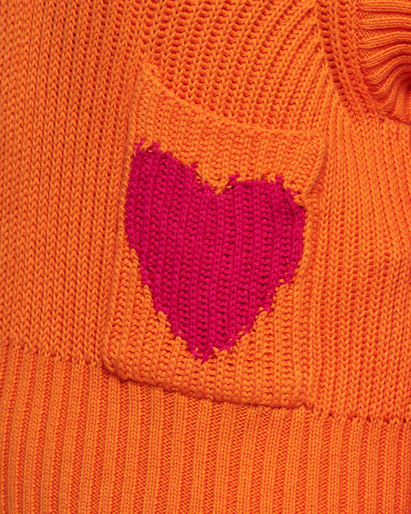 Lunar V-neck Sweater - Orange