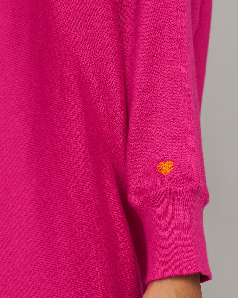 Victoria Boatneck Pullover - Fuchsia