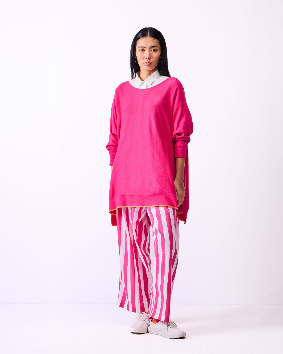 Victoria Boatneck Pullover - Fuchsia