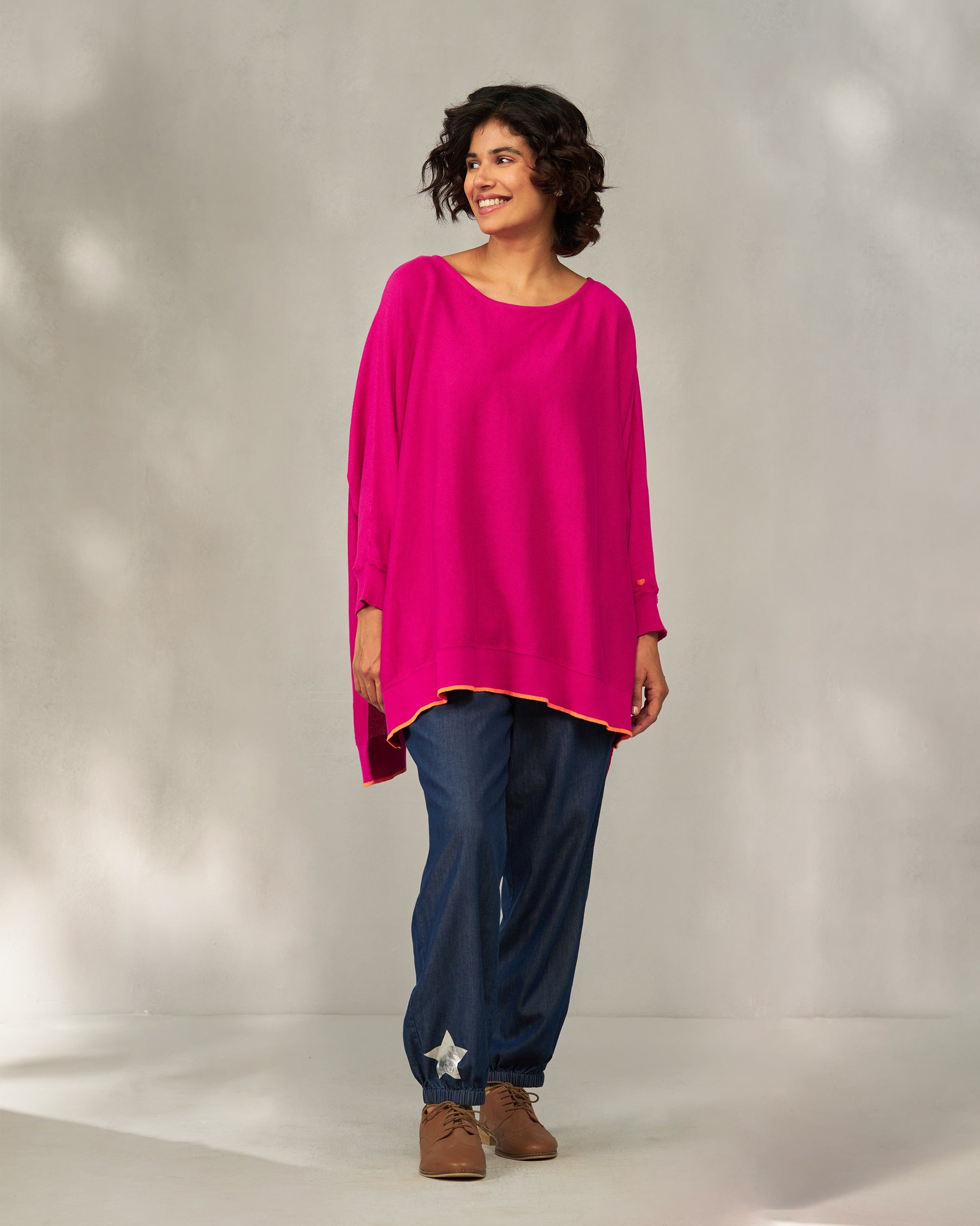 Victoria Boatneck Pullover - Fuchsia