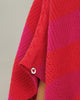 Dream High-low Hem Sweater - Fuchsia & Bright Red Stripes