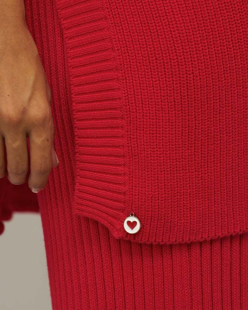 Turtle Neck Top - Bright Red