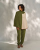 Alpine Poncho - Olive & Oatmeal