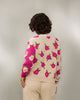 Raven Cardigan - Fuchsia & Oatmeal