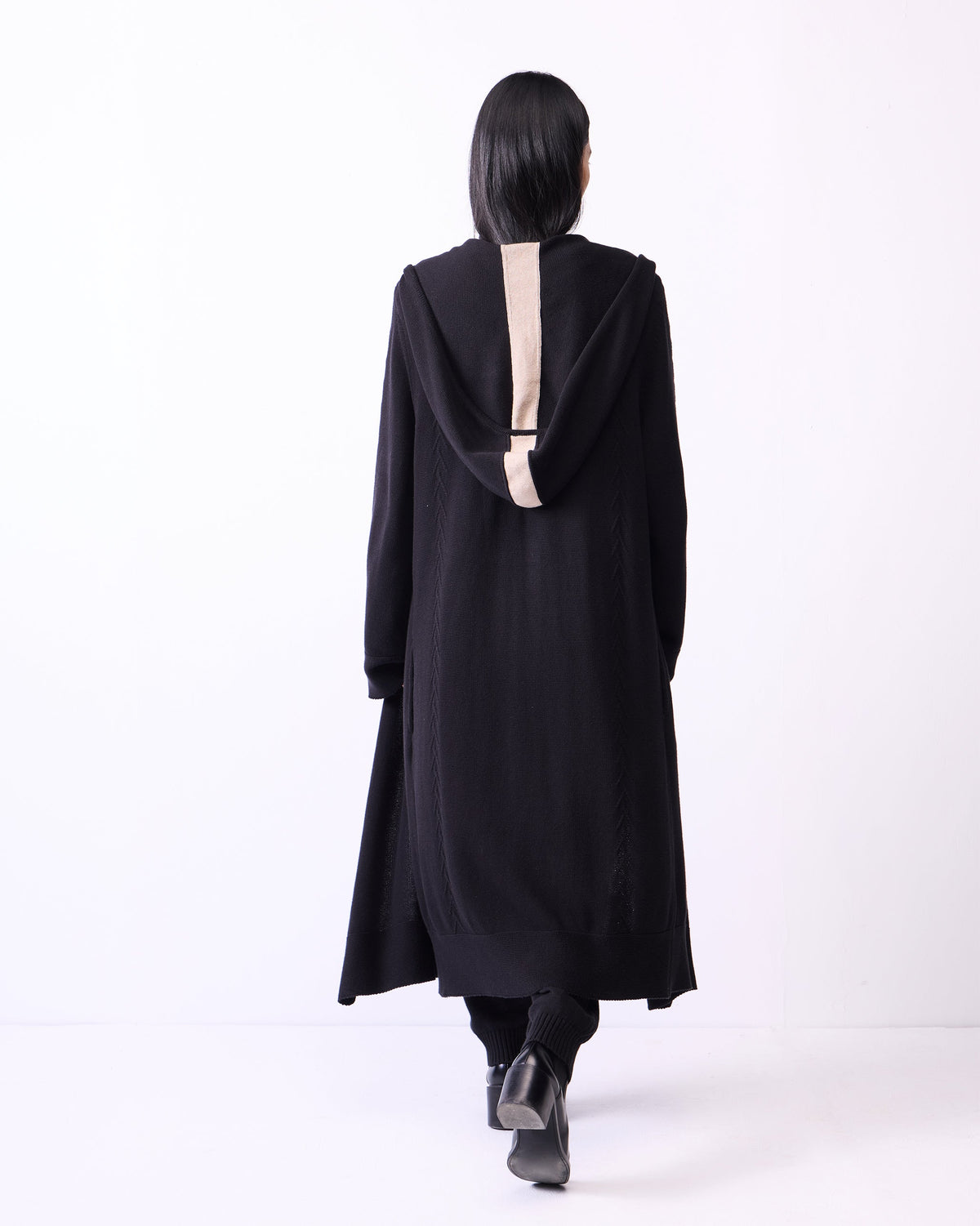 Hoodie Cardigan - Black