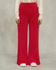 Ribbed Knit Trousers - Bright Red