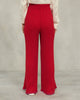 Ribbed Knit Trousers - Bright Red