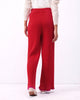 Ribbed Knit Trousers - Bright Red