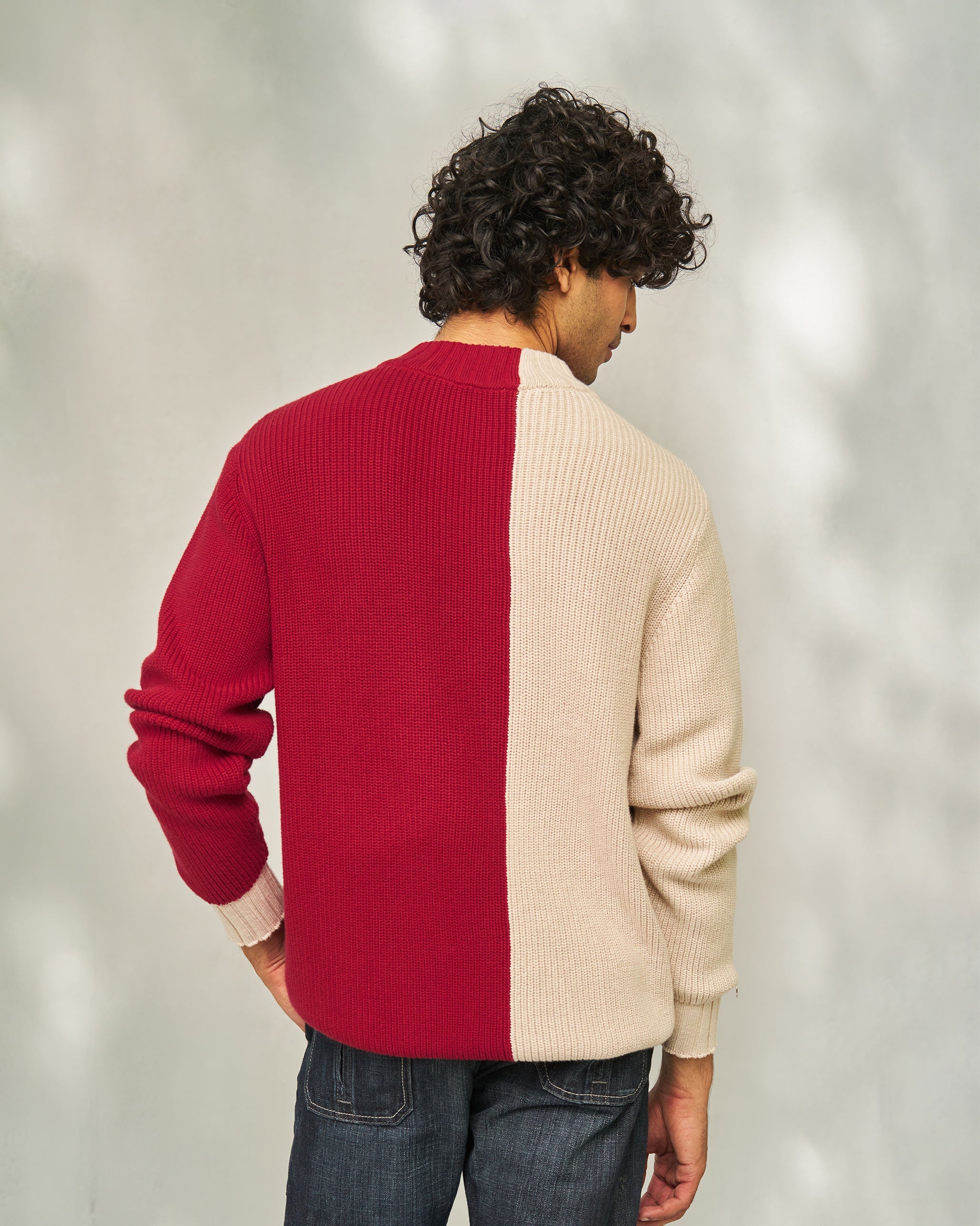 Crew-Neck Sweater - Dark Red