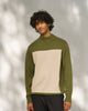 Boxed Sweater - Olive & Oatmeal