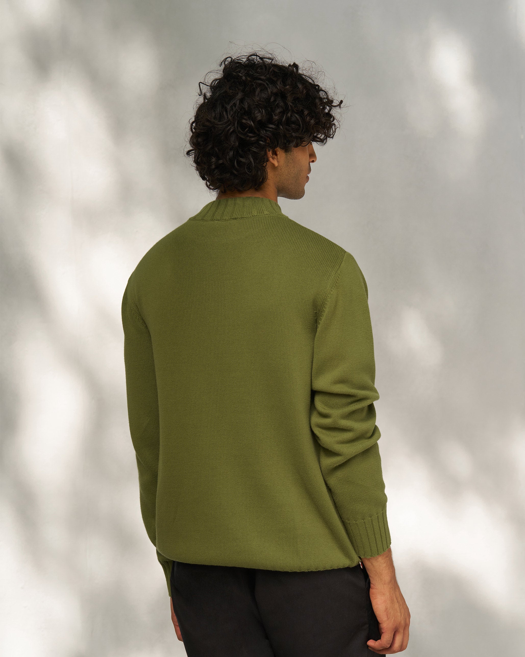 Boxed Sweater - Olive & Oatmeal