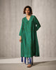 Sara Panelled Kurta - Green & Red Print