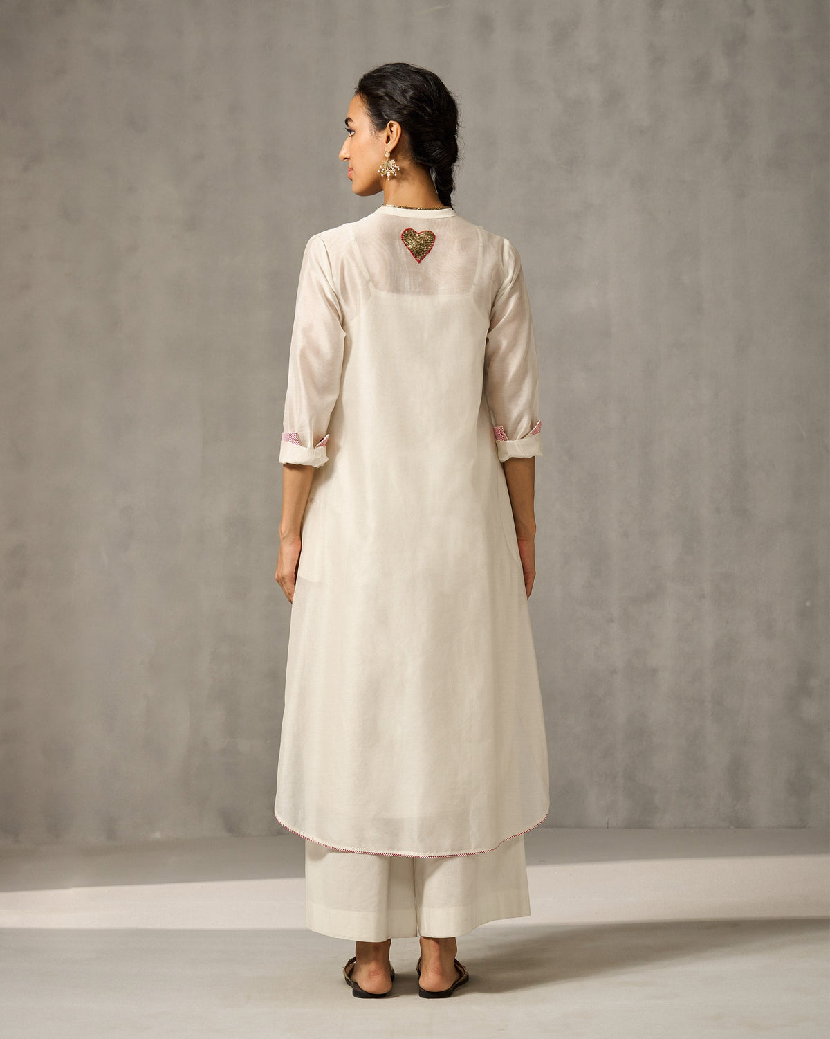 Chaand Pocket Kurta & Slip - Ivory