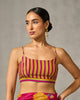 Strappy Blouse - Yellow & Pink Print