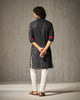 Neckband Kurta - Black Print