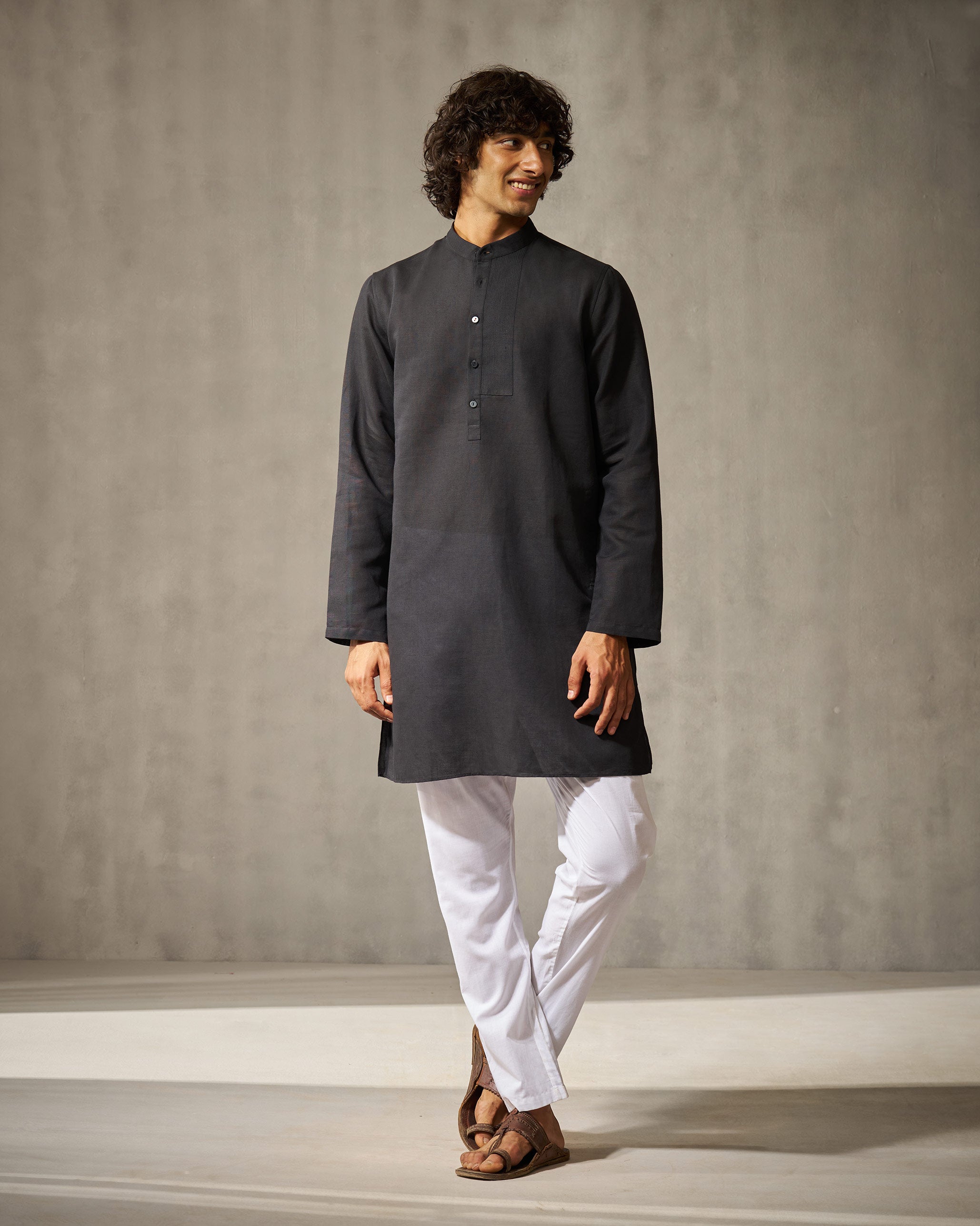 Crescent Kurta - Black