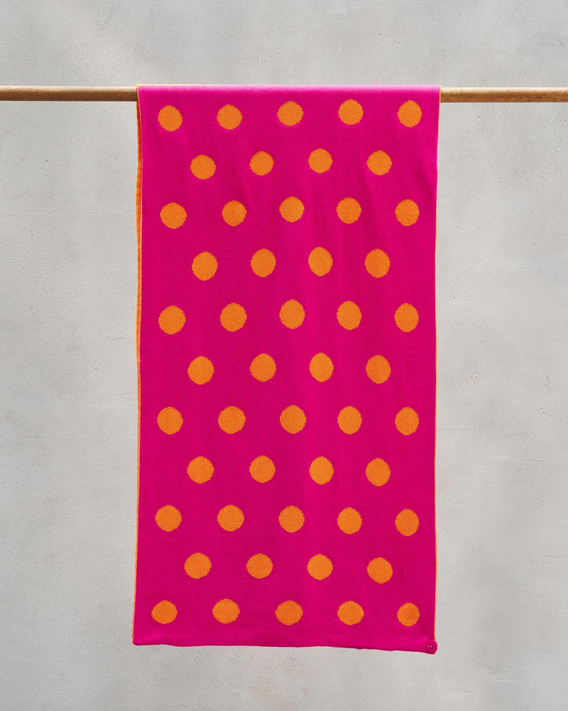 Polka Party Scarf - Orange & Fuchsia