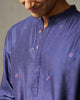 Neckband Kurta - Navy Embroidery