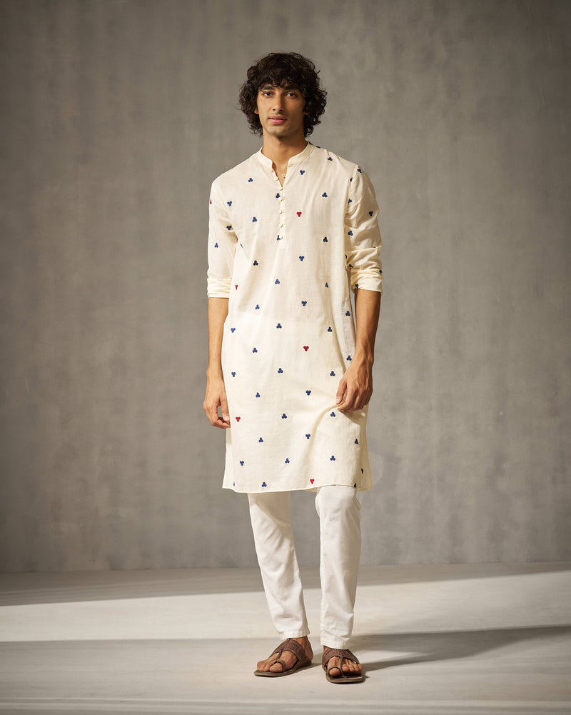 Zenith Kurta - Ivory Embroidery