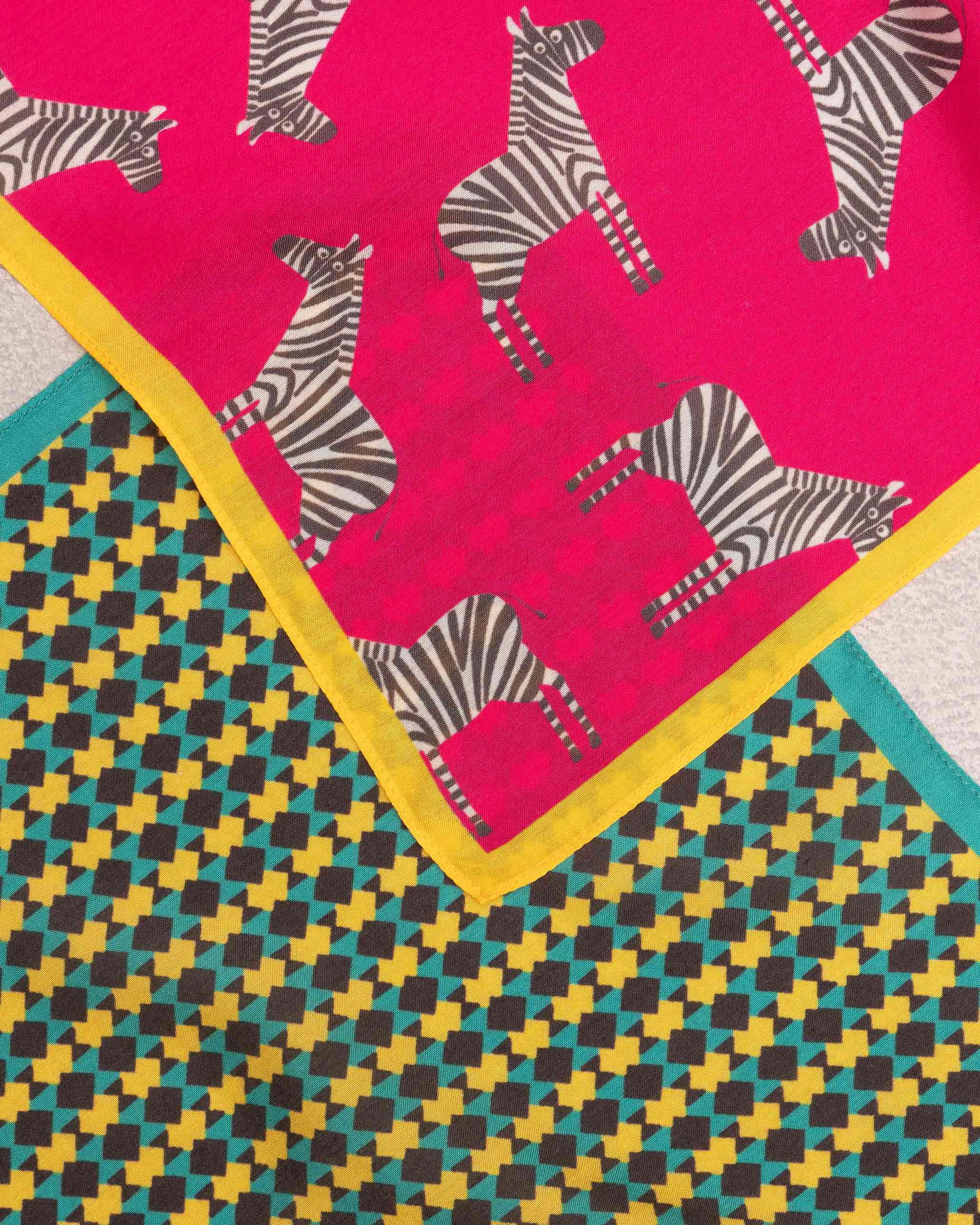 Zebra Pocket Squares - Multi Colour