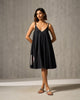 Berber Strappy Dress - Black & Foil Print