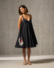 Berber Strappy Dress - Black & Foil Print