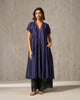 Nuhi Kurta - Navy Embroidered