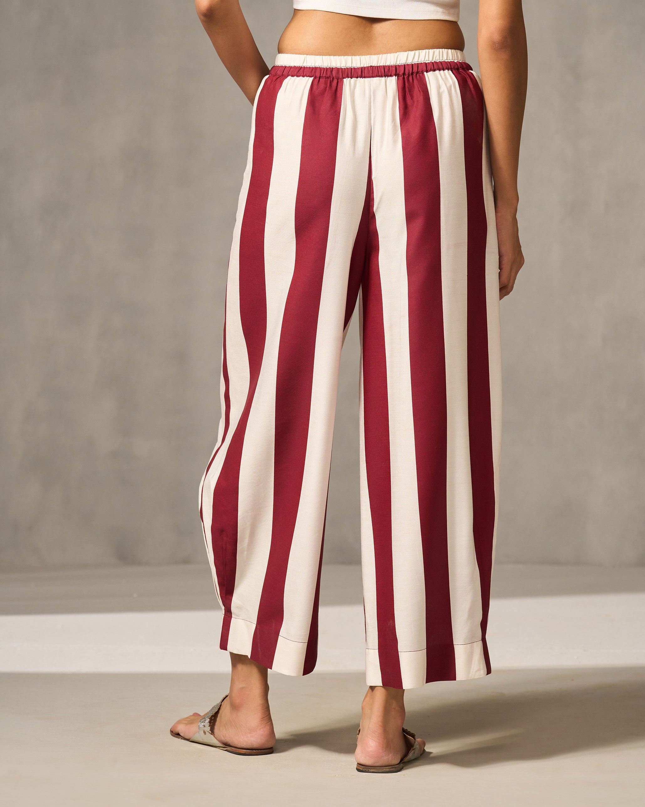 Serene Pants - Red & Ivory Stripes