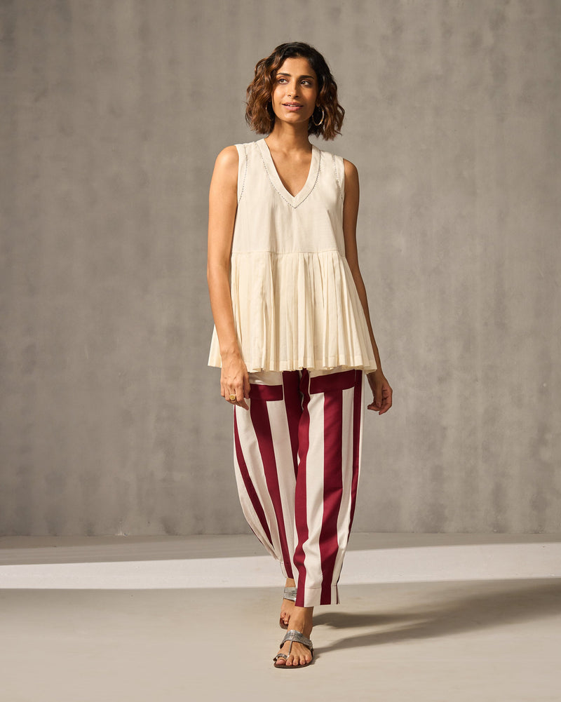 Serene Pants - Red & Ivory Stripes