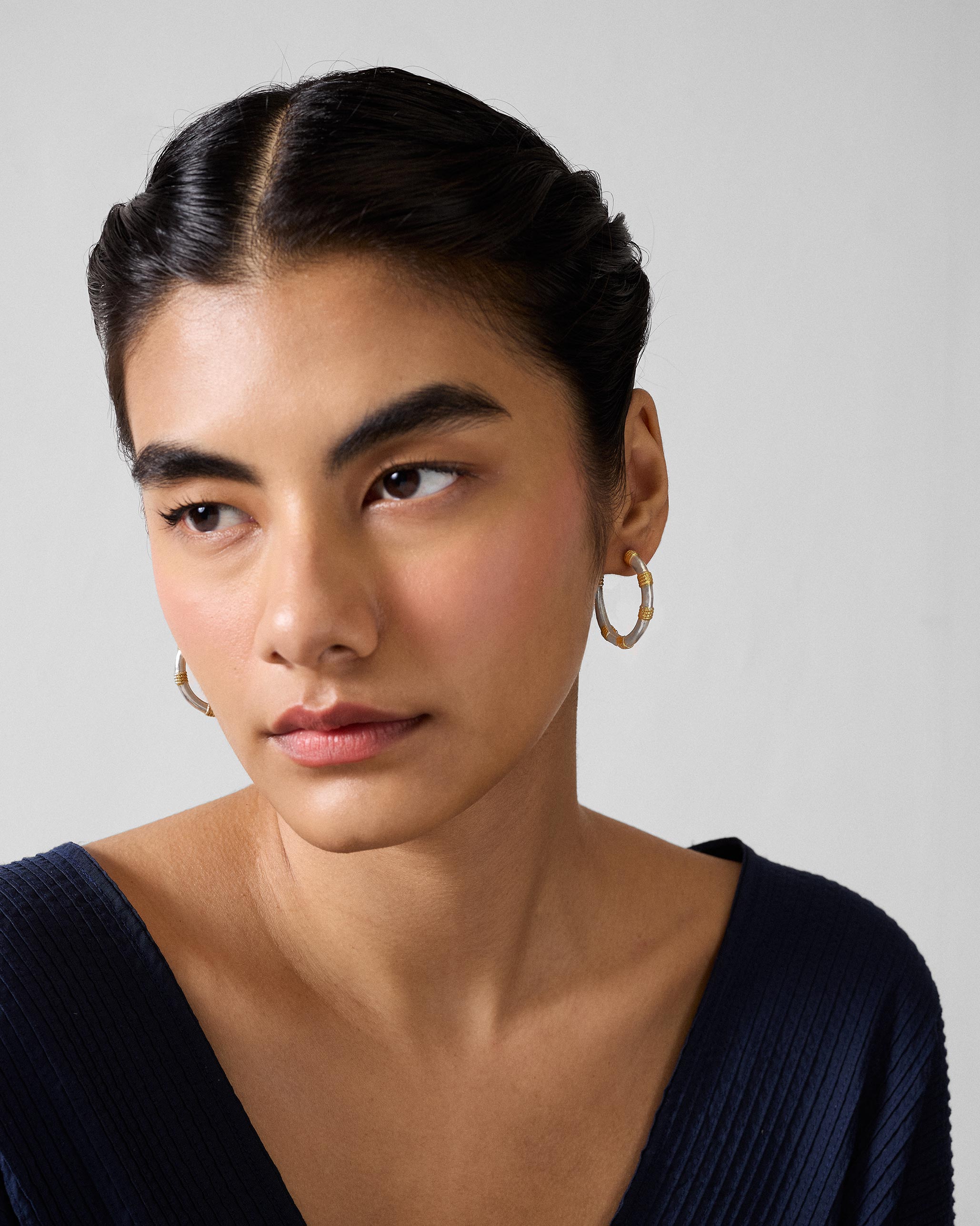 Dhoop Chaon Hoops Small - Silver & Gold