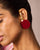 Dot Earrings & Jhilmil Ear Chain - Red & Gold