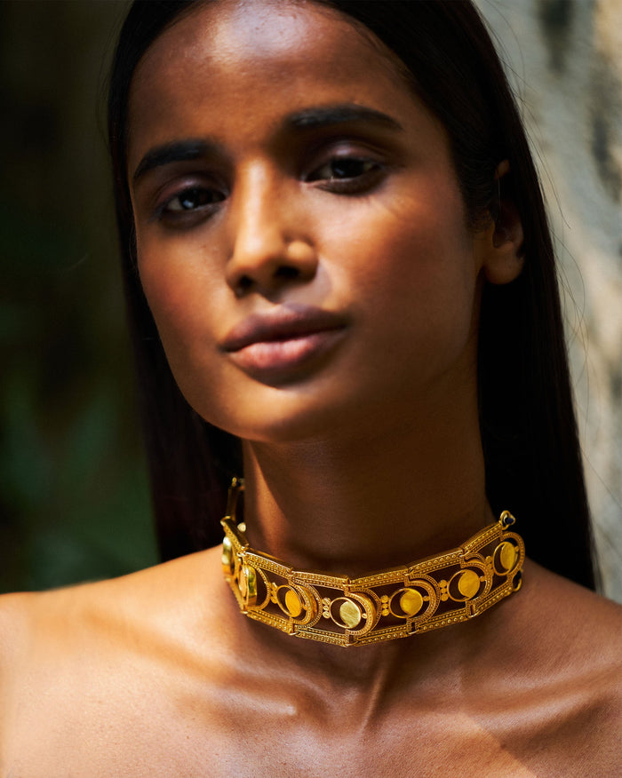 Temple Moon Choker - Gold