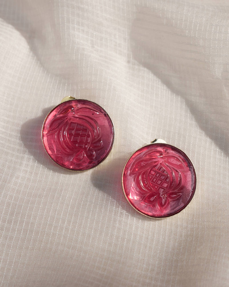 Anar Glass Seal Studs Large - Red