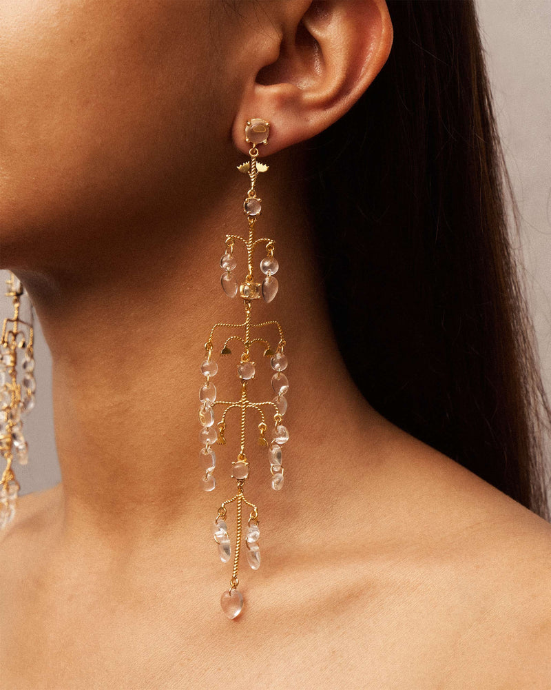 Sia Earrings - Gold & Glass