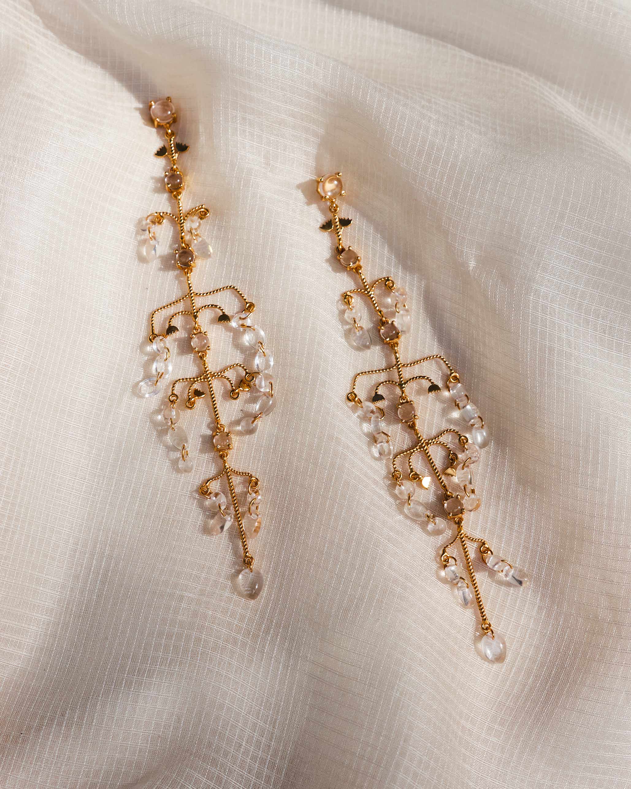 Sia Earrings - Gold & Glass