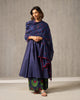 Twilight Dupatta - Navy & Red Embroidered