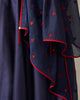 Twilight Dupatta - Navy & Red Embroidered