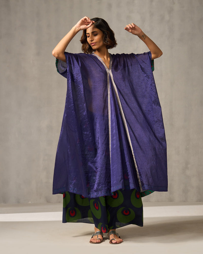 Charisma Kaftan - Navy & Silver