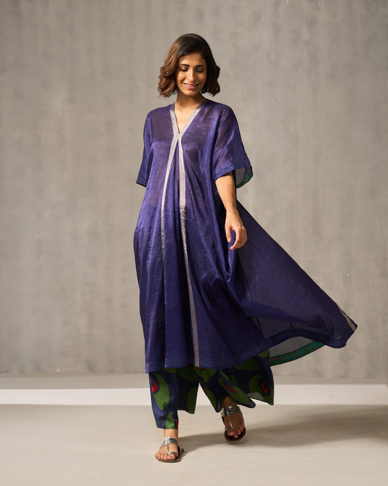 Charisma Kaftan - Navy & Silver