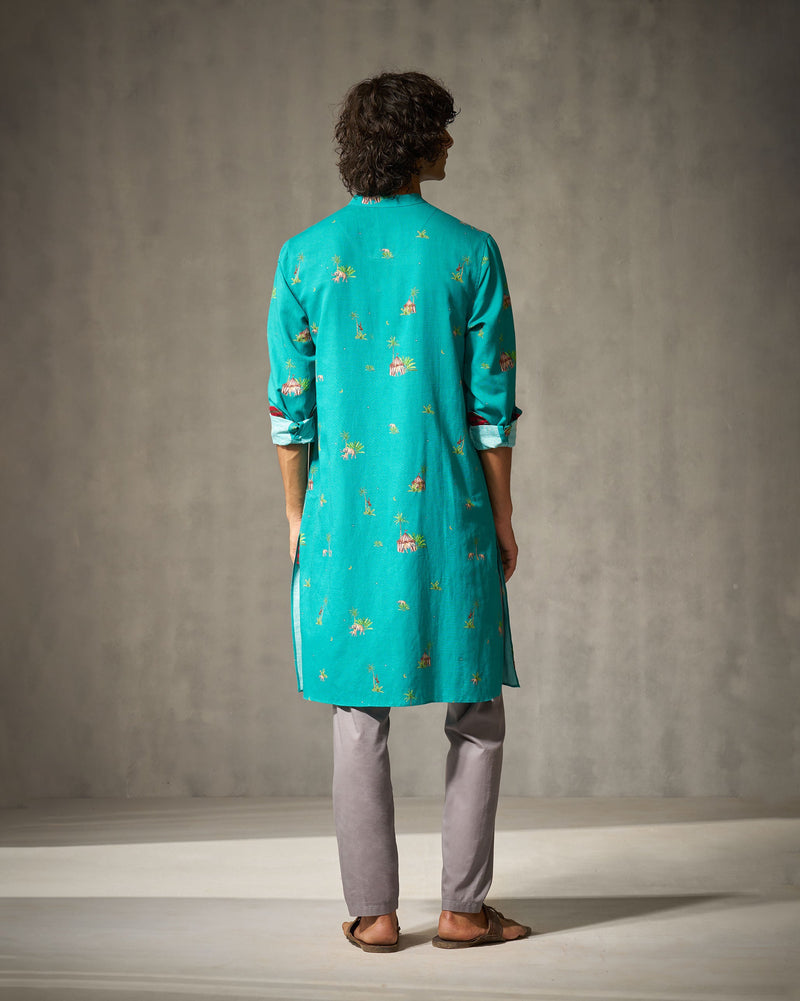 Astral Kurta - Green Print