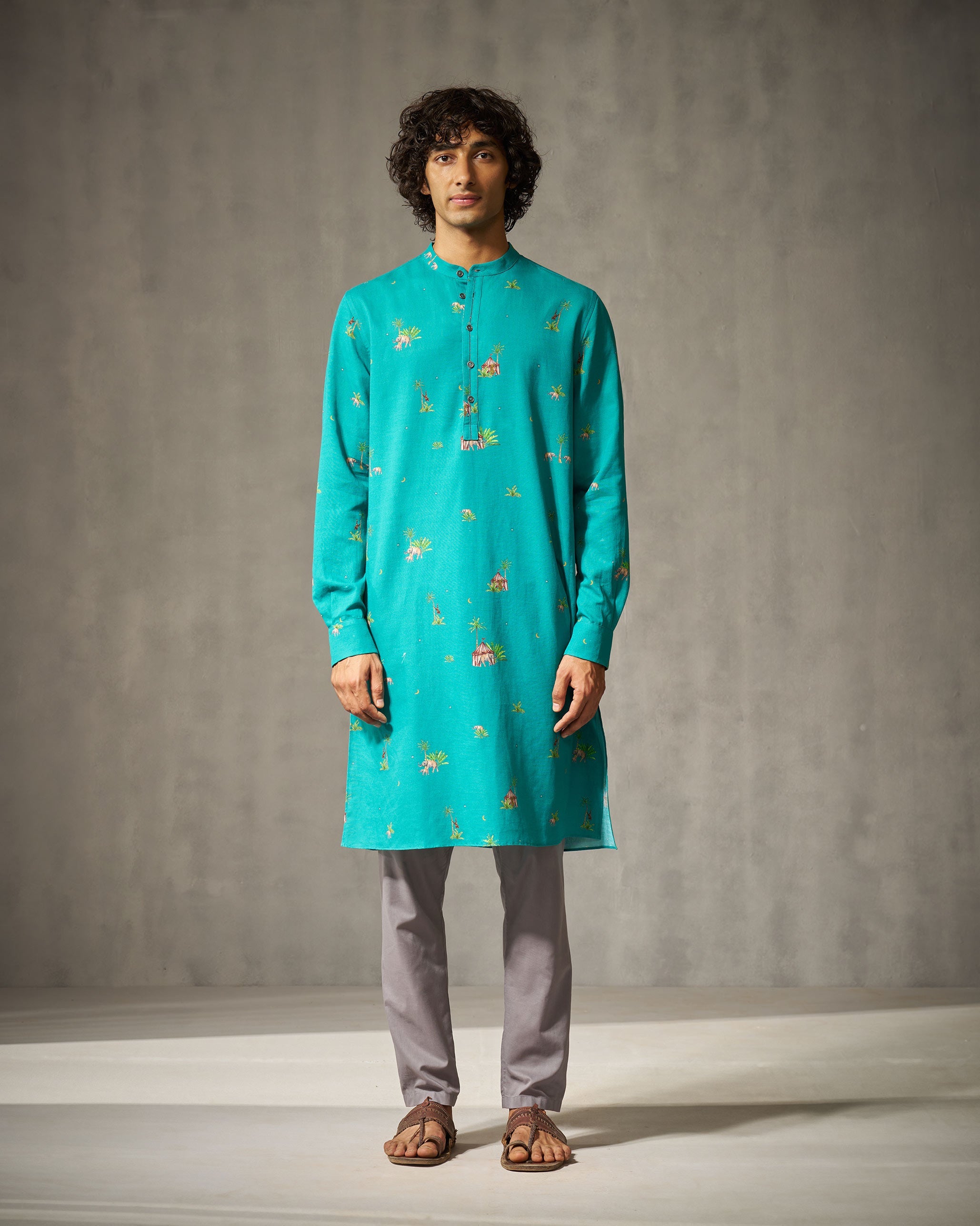 Astral Kurta - Green Print